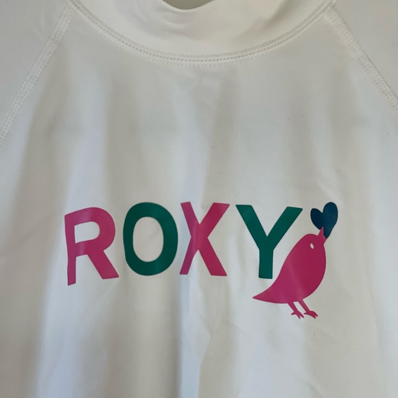 Roxy White Short Sleeve Rash Guard - Picture 3 of 7